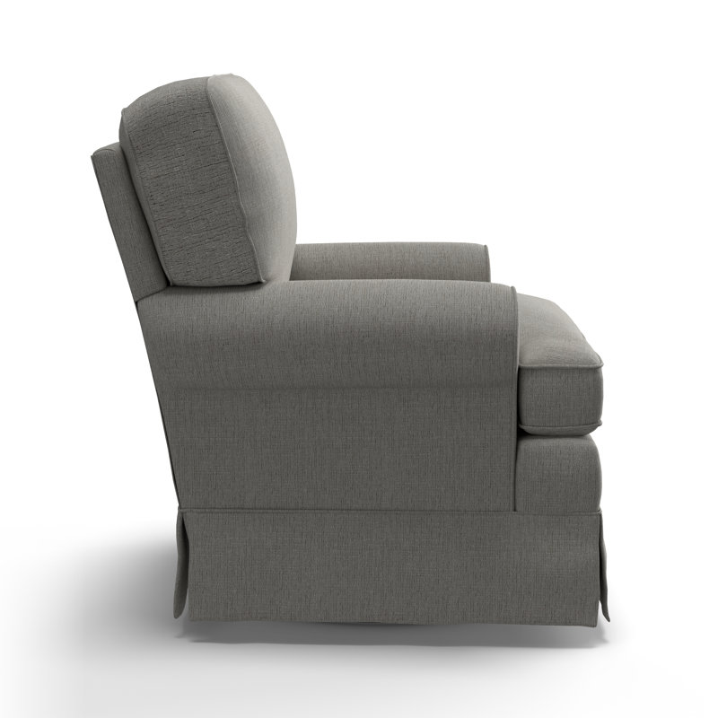 Tomi Allenford 39.5" W Swivel Armchair, Radical Dove Performance Chenille