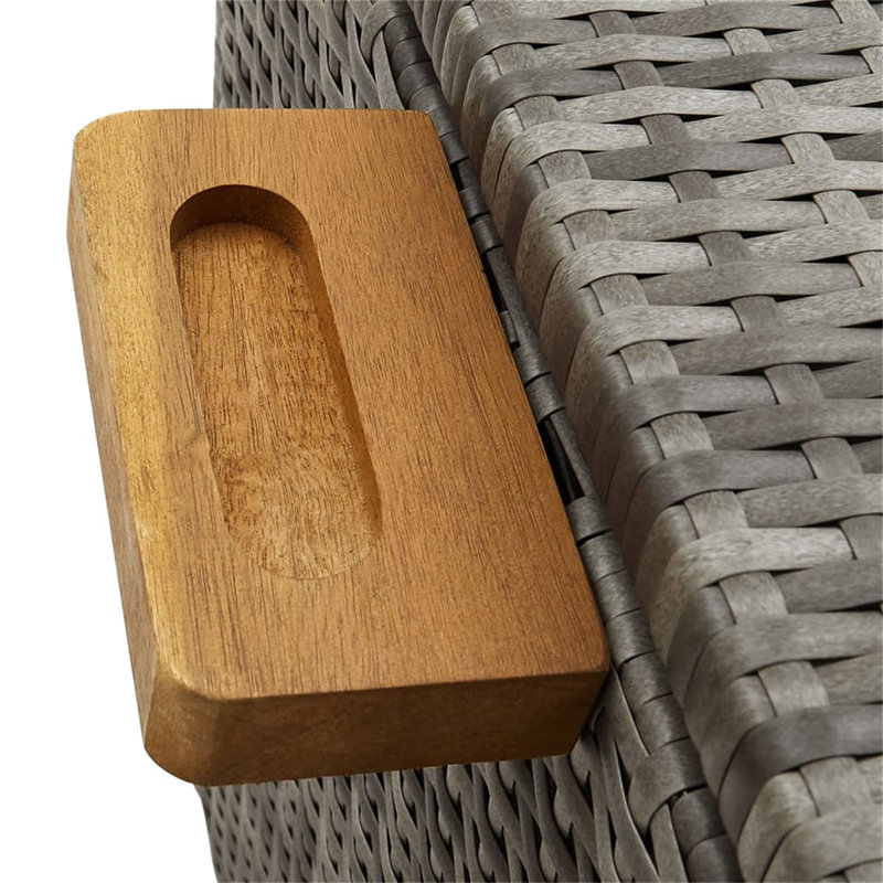 WFX Utility 120cm W 50L Water Resistant Wicker Deck Box with Wheels, Light Grey