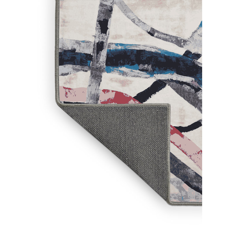 Tapis gris soyeux et moelleux, Rond 5 pi