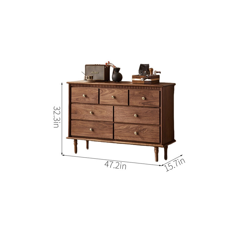 Commode d'appoint style rétro en noyer noir