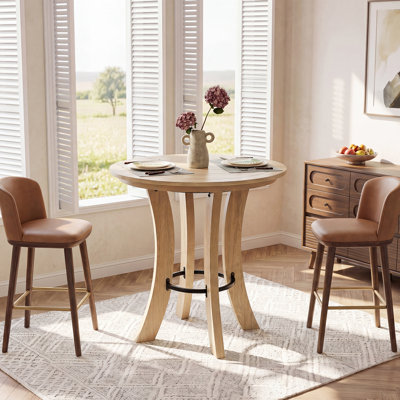 Table bistro 39,4 "de haut avec repose-pieds en métal