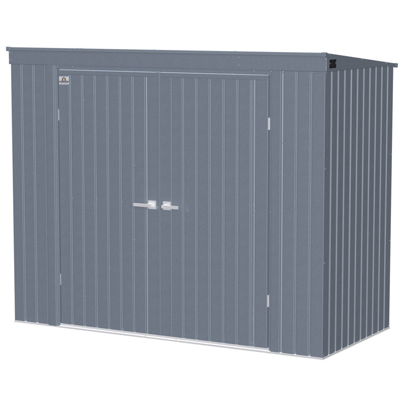 Elite 8 ft. x 4 ft. Anthracite Galvanized Steel Storage Shed
