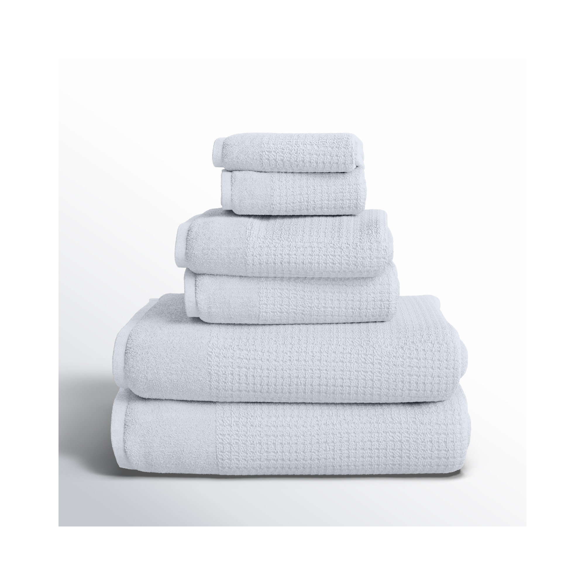 Earline 6 Piece Turkish Cotton Towel Set, White