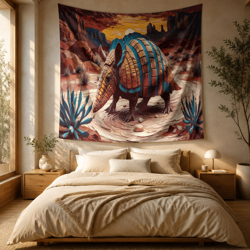 Tapisserie murale «Southwestern Animals» Armadillo 3, 51 po x 60 po
