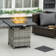 Square Steel Propane Fire Pit Table with Lid