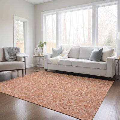 Washable Floral Indoor / Outdoor Rug