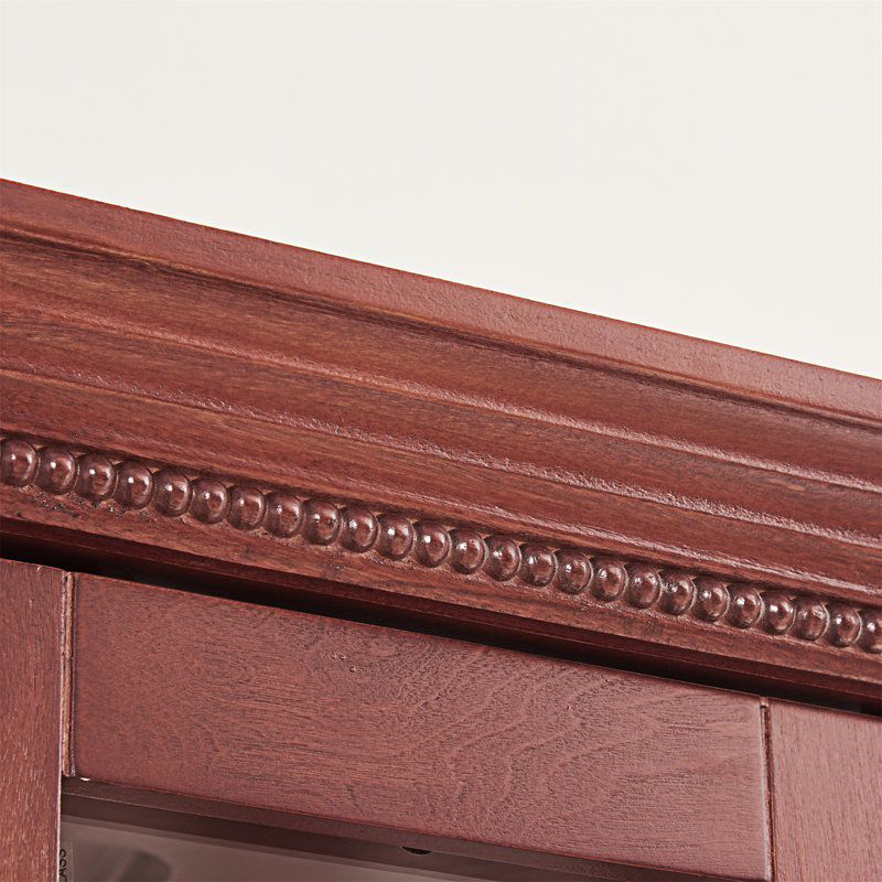 Corner Curio Cabinet Lighted Corner Display, Cherry