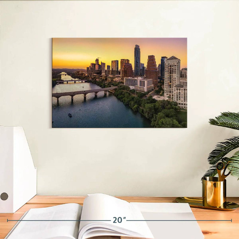 Skyline de Sirci Austin au crépuscule, H 8 po x l 12 po