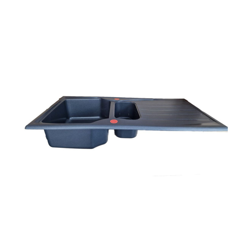 Belfry Kitchen Ostby 19.6mm W Fibreglass Drop-In Kitchen Sink with 1 Faucet Hole, Graphite