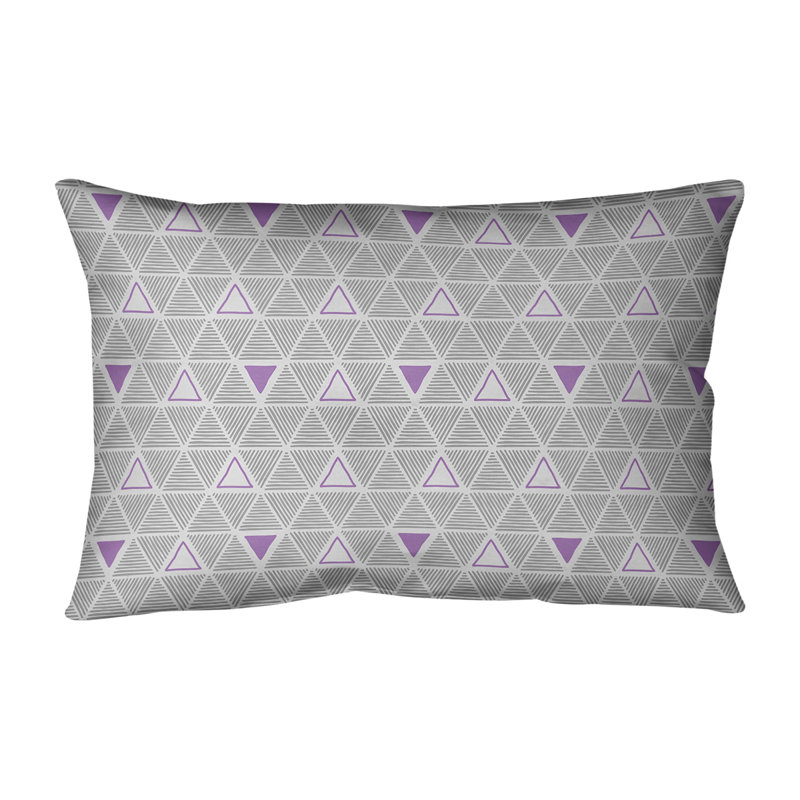 Coussin lombaire en simili cuir dessiné à la main, Accent violet, Polyester/bourre en polyester
