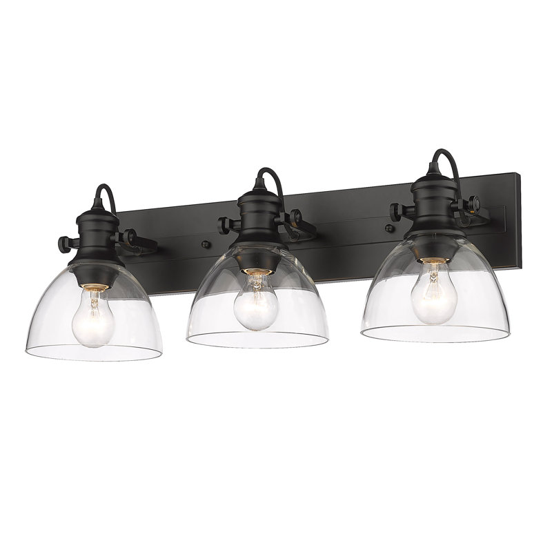 Bales 25.13'' W 3-Light Dimmable Vanity Light, Matte Black, Clear Glass