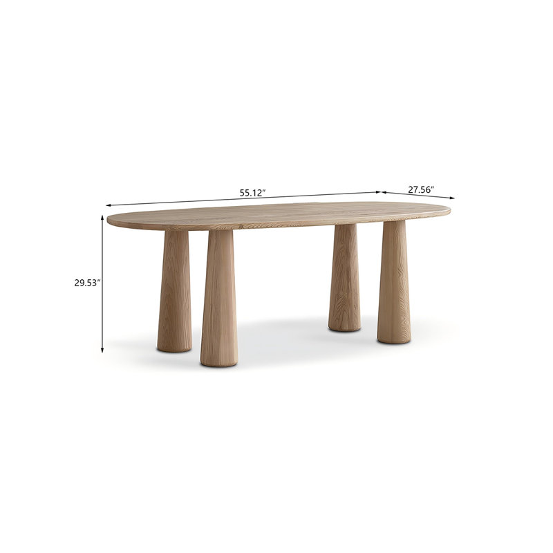 Carbone Oval Solid Wood Dining Table, 27.56" W x 55.12" L