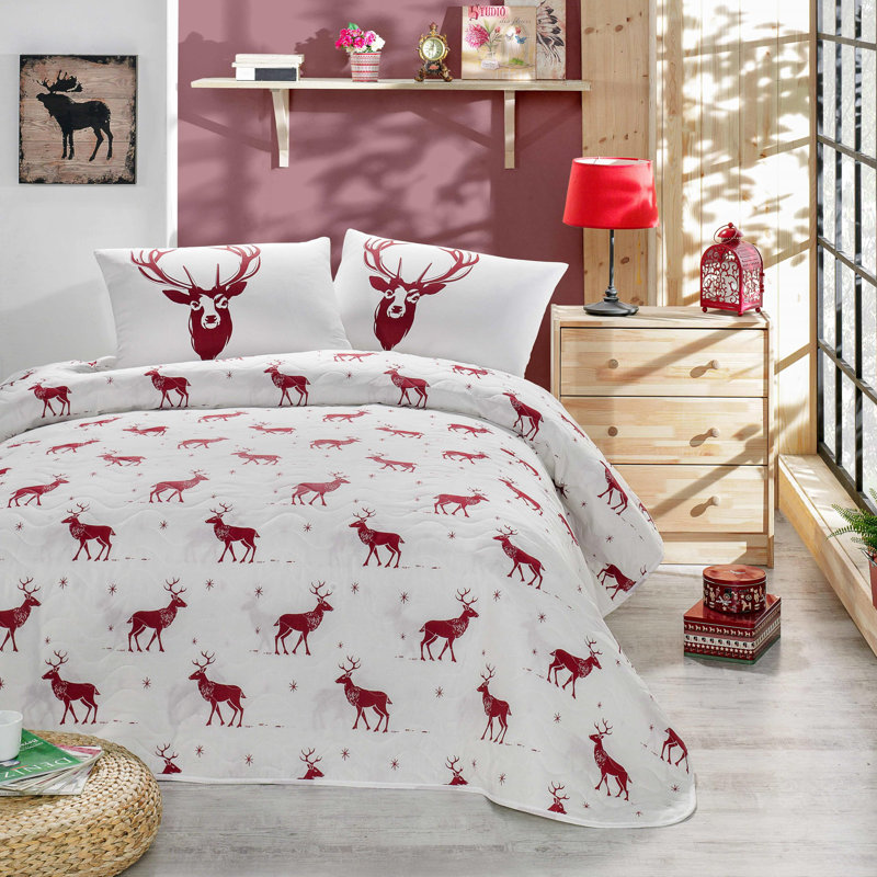 Quilt Set with Pillowcases, All-Season Lightweight, Digitally Printed Design, 65% Cotton – Soft, Durable, Machine Washable