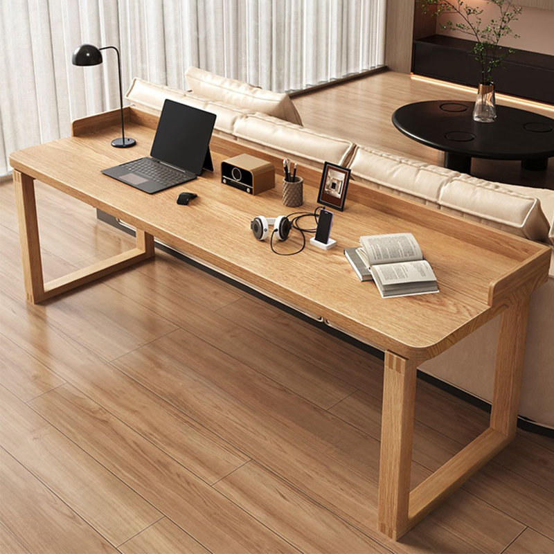 Bureau rectangulaire en bois massif noyer clair, H 29,53 po x l 78,74 po x P 27,56 po