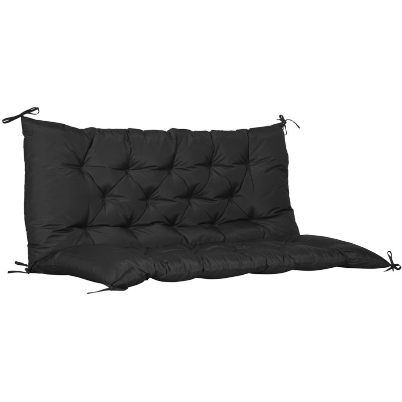Coussin de dossier / siège d'extérieur, Noir, L 47,2 po x P 21 po