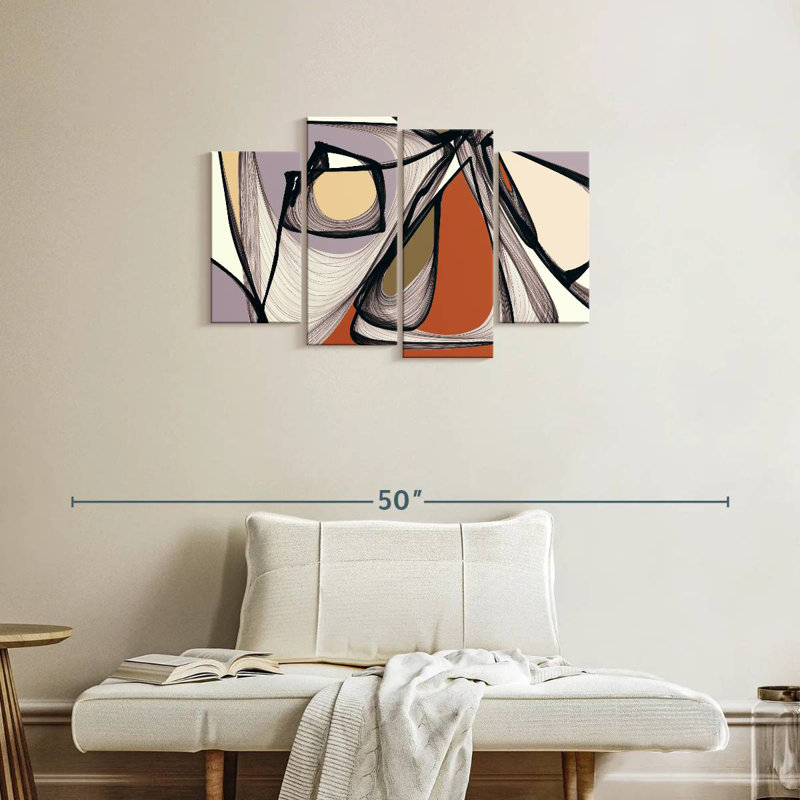 Avery Mid Century Modern Abstract II, 22" H x 36" W