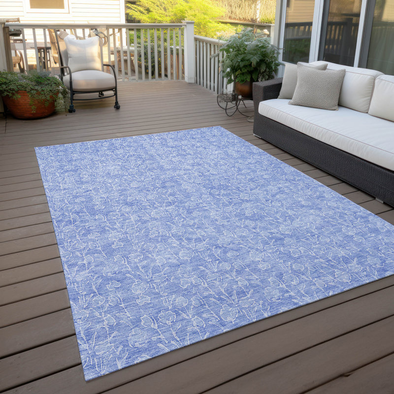 Tapis intérieur / extérieur Lavonia avec envers antidérapant, Rectangle 8 pi x 10 pi