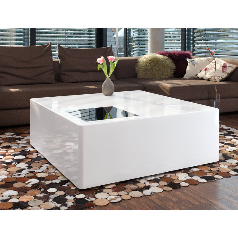 Aimi Block Coffee Table, H47 x L100 x W100cm, White
