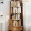 Bibliothèque rotative à 5 niveaux, bibliothèque pivotante à 360 ° avec roulettes, tour de bibliothèque rotative-1378018347-1378018345