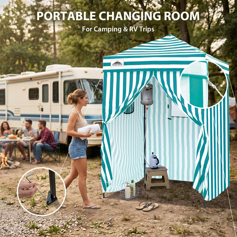 60'' W x 60'' D Steel Pop-Up Canopy, Green/White