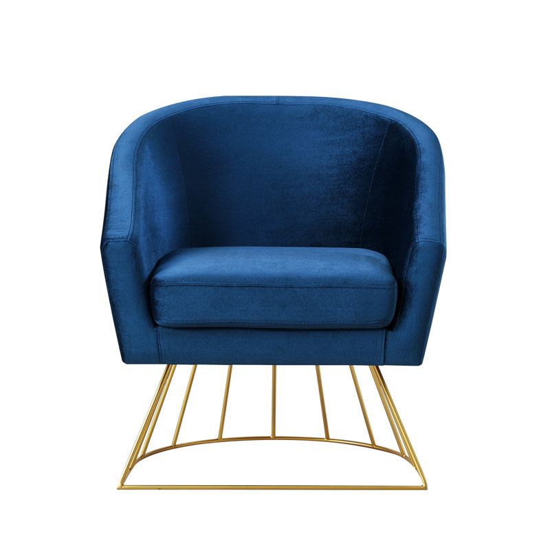Fauteuil d'appoint Angelina, Bleu marine / doré