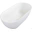 Baignoire autoportante à surface solide, baignoire autoportante en résine d'ingénierie de luxe avec trop-plein et bonde escamotable pour salle de bain contemporaine, blanc mat