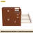 WCHJJMY Twin Size Wood Platform Bed With Sample Bookshelf And Movable Wardrobe, Multifunctional Bed With Built-In Trundle Bed, Walnut