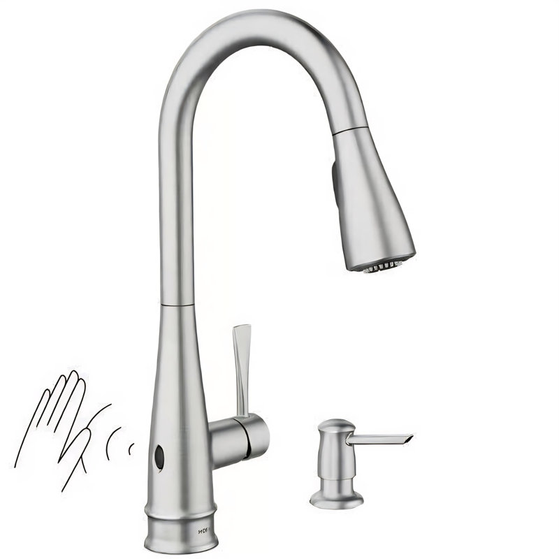 MOEN Birchfield Touchless Single-Handle Pull-Down Sprayer Kitchen Faucet in Spot Resist Stainless