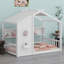 Lit sur pied pour enfant, lit Montessori pour enfants avec tablette de rangement, lit de jeu avec toit-309218278-309218279