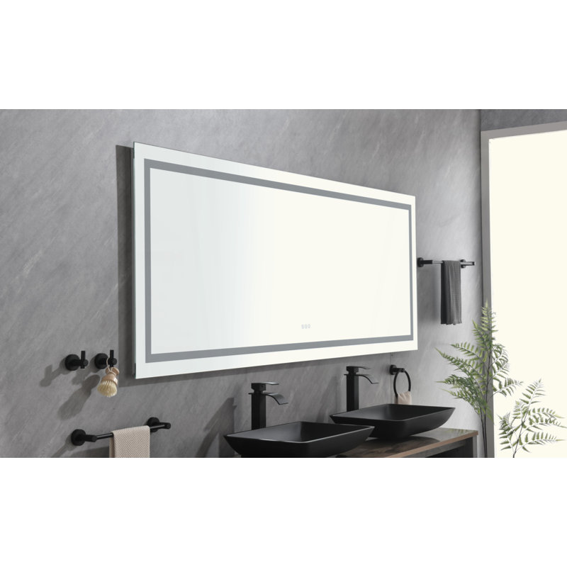 Miroir de salle de bain DEL, 30" x 84", Blanc