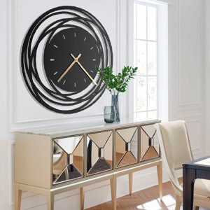 Large Metal Wall Clock Sunburst Shape Wall Sculpture Silent Hangings Home Decor Living Room