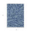 Tapis extérieur lavable floral bleu marine et bleu clair 8 pi x 10 pi