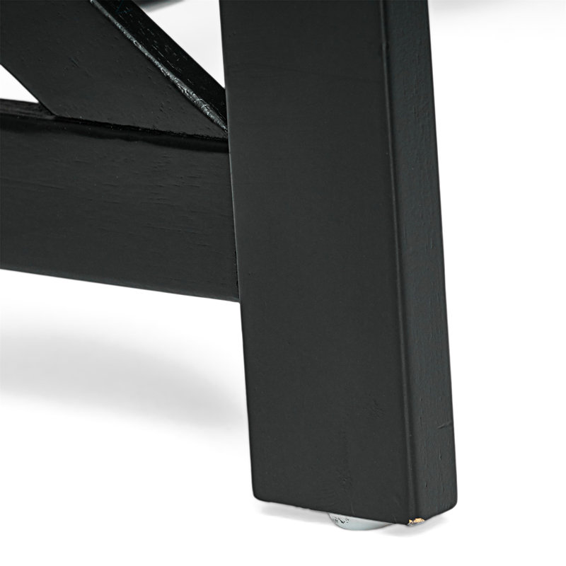 Black Acacia Wood Outdoor Rectangle Coffee Table