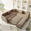Canapé-lit en L 85,1 po avec lit escamotable, canapé-lit convertible surdimensionné avec poche latérale et port USB, canapé modulaire rembourré Teddy, pour salon, appartement, bureau, brun