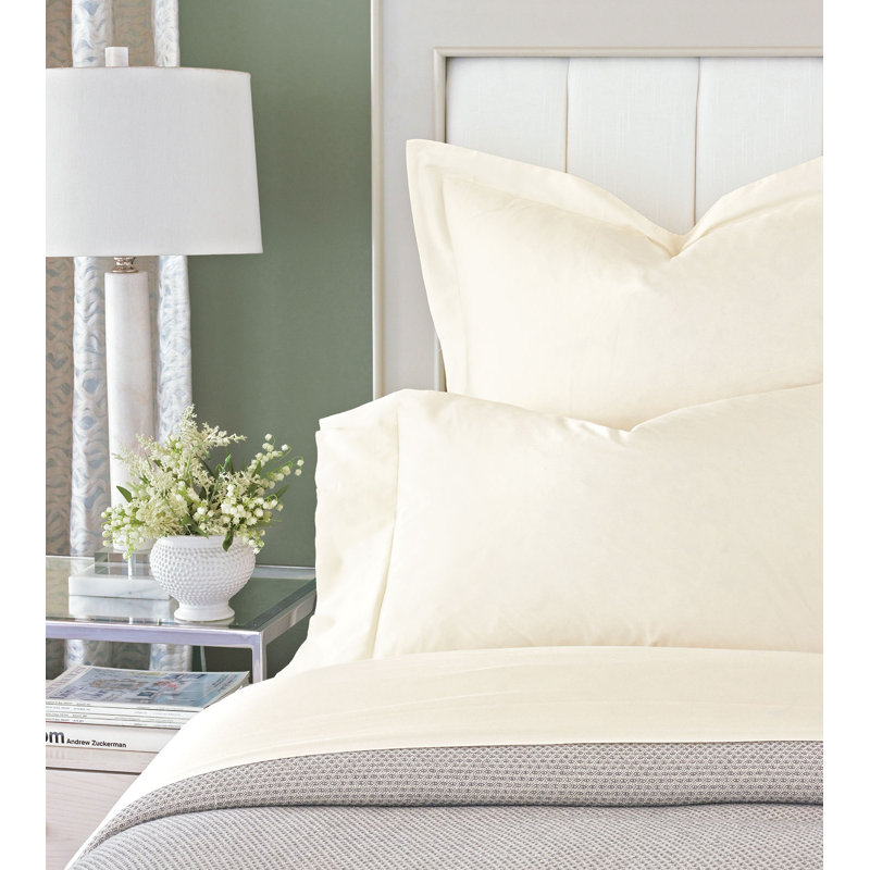 Fresco Sateen Envelope Sham, Euro, Ivory