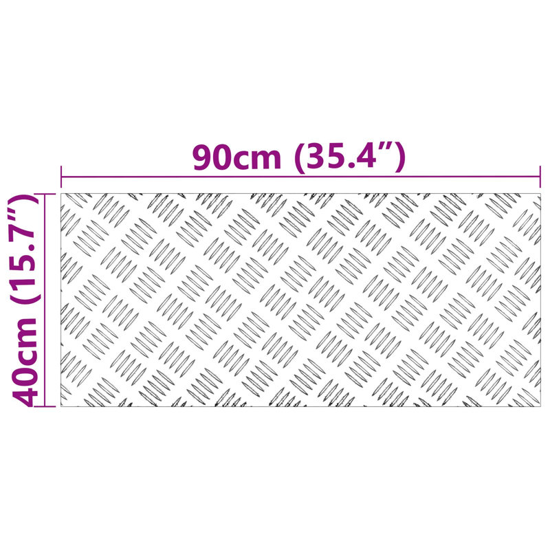 Rubber Stair Treads Modern, Silver, Rectangle 40cm x 90cm