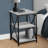Accent Table, Side, End, Nightstand, Lamp, Grey Laminate, Black Metal, Contemporary, Modern-1607684099