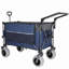 Chariot pliant multifonctionnel avec chariot pivotant et poussoir avec poignée rotative et pneus de plage de 9 po x 4 po pour le camping et la plage - 300 L très résistant, charge de 480 lb, grande capacité de transport, d'épicerie et d'utilisation à l'extérieur