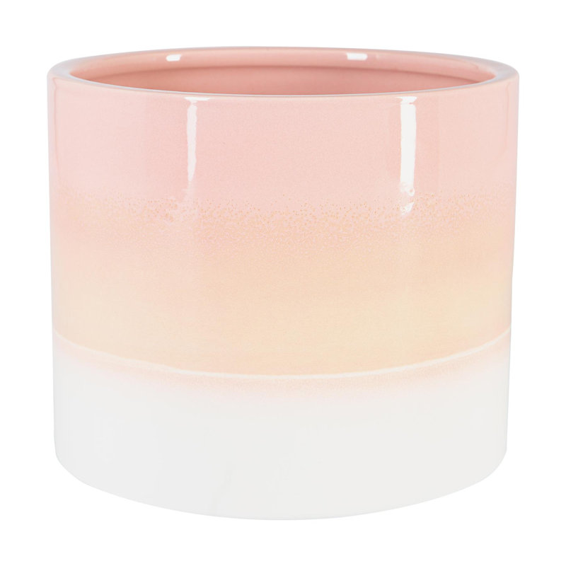 Nicola Spring - Reactive Glaze Plant Pots, 15.5cm H x 18cm W x 18cm D, Pink
