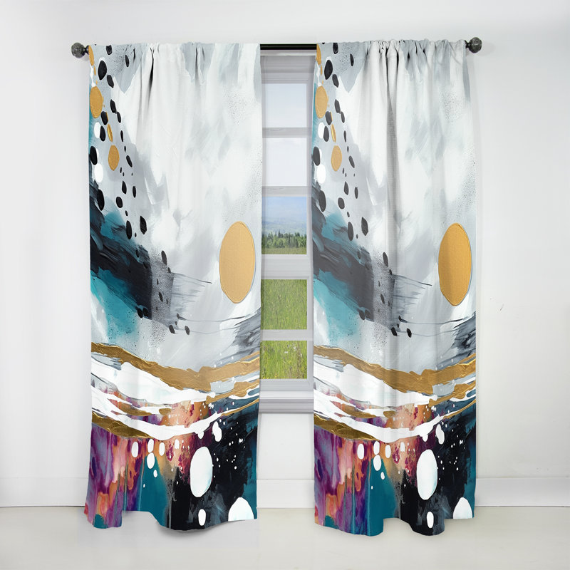 Kipton - Découverte de la magie de Boho IV - Rideau abstrait - Velours obscurcissant - 1 panneau, L 52 po x L 108 po