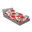 Vermillon, vert, rose / floral