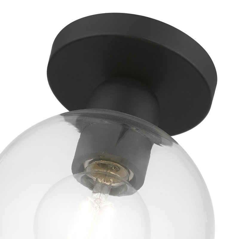 Plafonnier semi-encastré 1 lumière 6,5 po Funnell, Noir