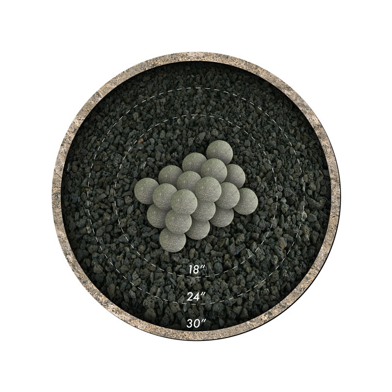 Ensemble de foyer d’extérieur à billes fire, Gris anthracite moucheté