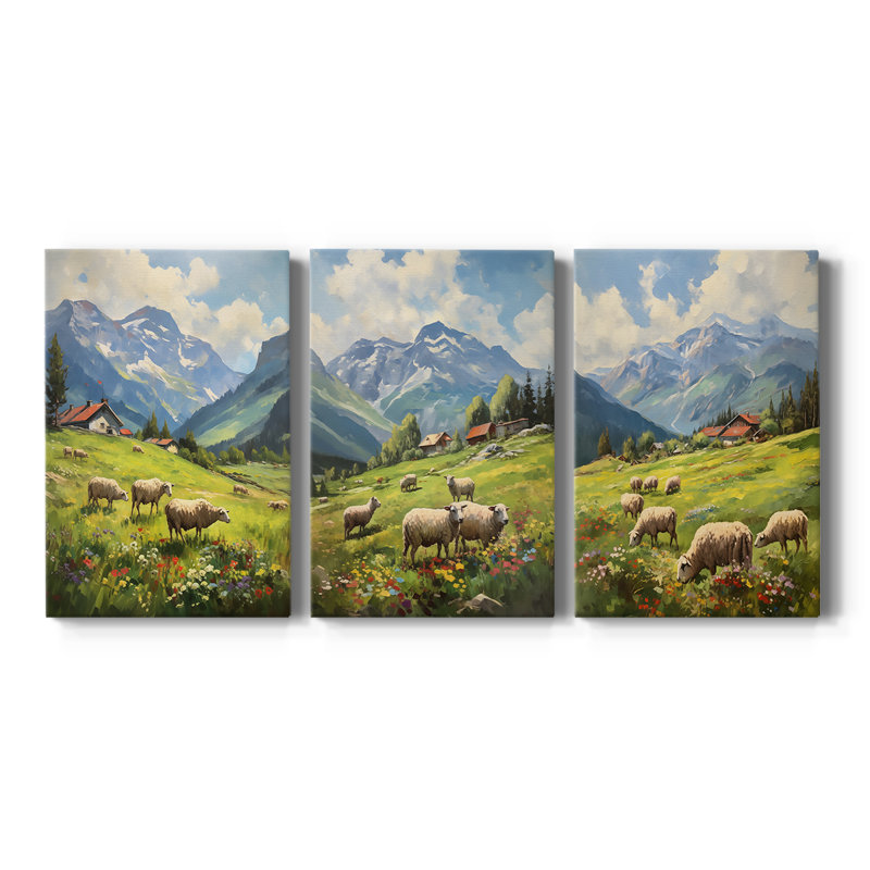 ANIMALS Series CECV III - Toile tendue avec châssis - 3 pièces, H 18 po x l 36 po