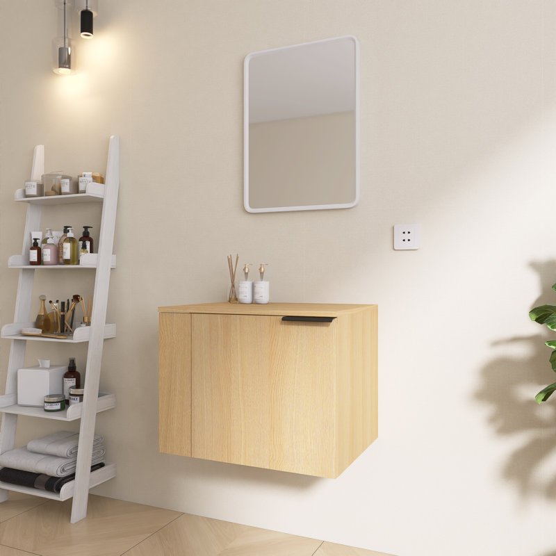 Armoire de salle de bain murale 24 po avec fermeture en douceur Hackor, Naturel