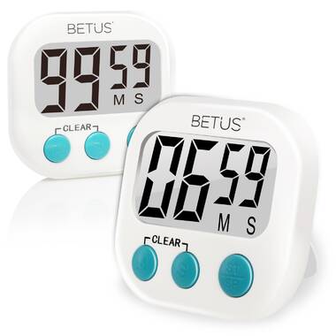 Betus Digital Kitchen Timer Big Digits, Magnetic Backing or Table Stand (2-Pack)