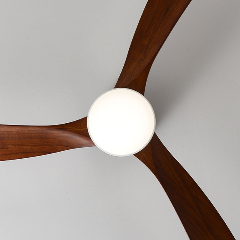 Ventilateurs de plafond avec lumières à intensité variable et télécommande, Noir mat, 41,73 po de largeur, Bois brun