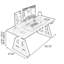 Bureau debout gris en pierre frittée-504795626
