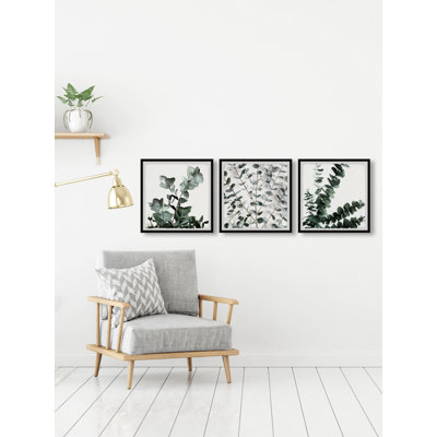 Evergreen Shrub by Marmont Hill - 3 Piece Single Picture Frame Painting Set