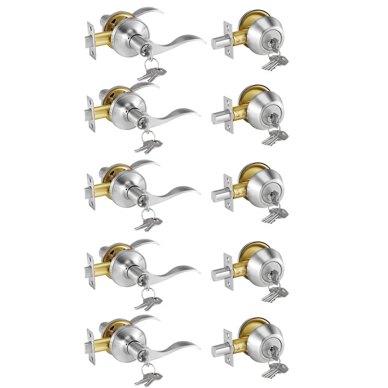 Ensemble de 5 serrures de porte d'entrée avec pêne dormant